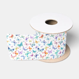 Waterverf Butterfly Satin Ribbon Satijnen Lint