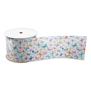 Waterverf Butterfly Satin Ribbon Satijnen Lint