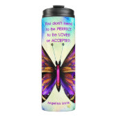 Waterverf Butterfly Self Love met Custom Name Thermosbeker (Voorkant)