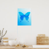 Waterverf Butterfly - Shades of Sky Blue Poster (Keuken)