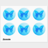 Waterverf Butterfly - Shades of Sky Blue Ronde Sticker (Vel)