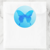 Waterverf Butterfly - Shades of Sky Blue Ronde Sticker (Tas)
