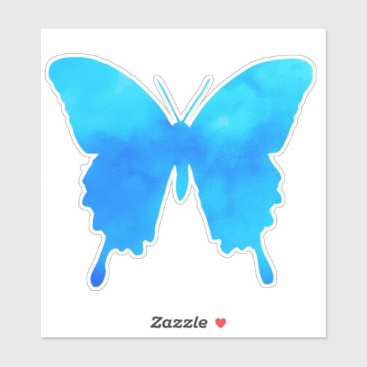 Waterverf Butterfly - Shades of Sky Blue Sticker (Vel)