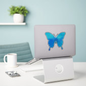 Waterverf Butterfly - Shades of Sky Blue Sticker (Laptop op bureau)