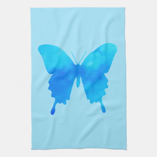 Waterverf Butterfly - Shades of Sky Blue Theedoek (Verticaal)