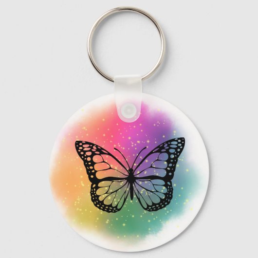Waterverf Butterfly Sleutelhanger (Voorkant)