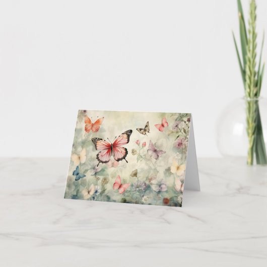 Waterverf Butterfly Stationery Dank u Kaarten (Voorkant)