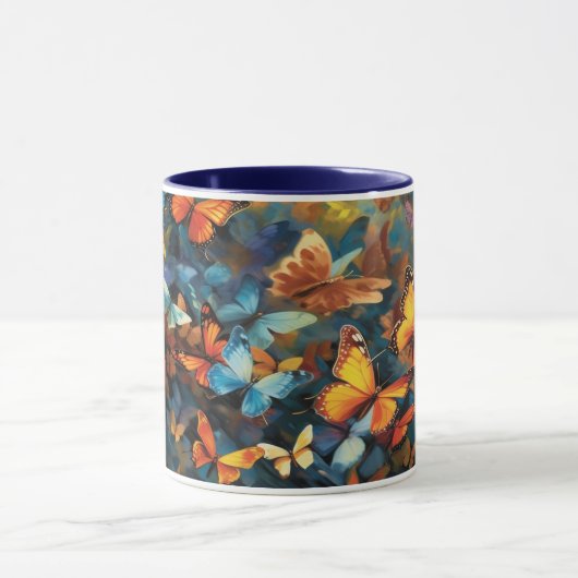 Waterverf Butterfly Swarm Design Keramische Mok (Midden)