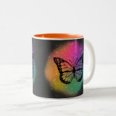 Waterverf Butterfly Tweekleurige Koffiemok (Voorkant rechts)