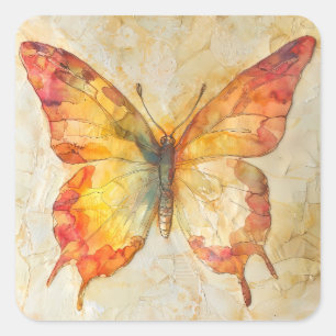 Waterverf Butterfly Vierkante Sticker