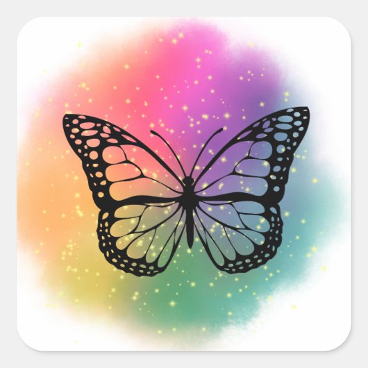 Waterverf Butterfly Vierkante Sticker (Voorkant)