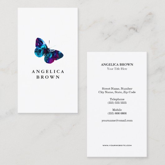 Waterverf Butterfly Visitekaartje (Voorkant / Achterkant)
