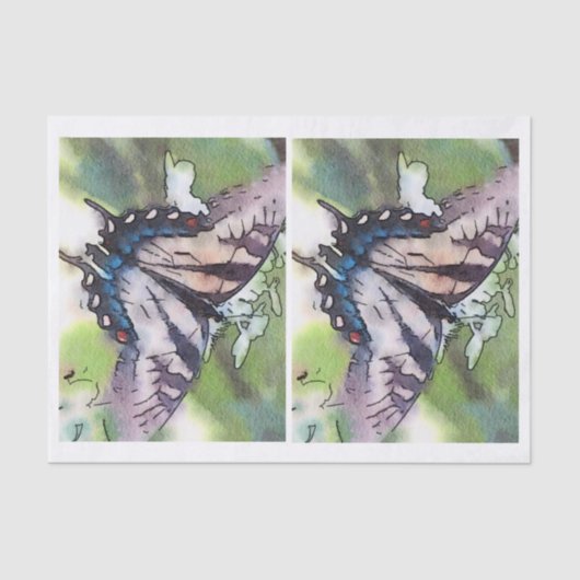 Waterverf Butterfly voor loskoppeling van glazen f Tissuepapier (Voorkant)