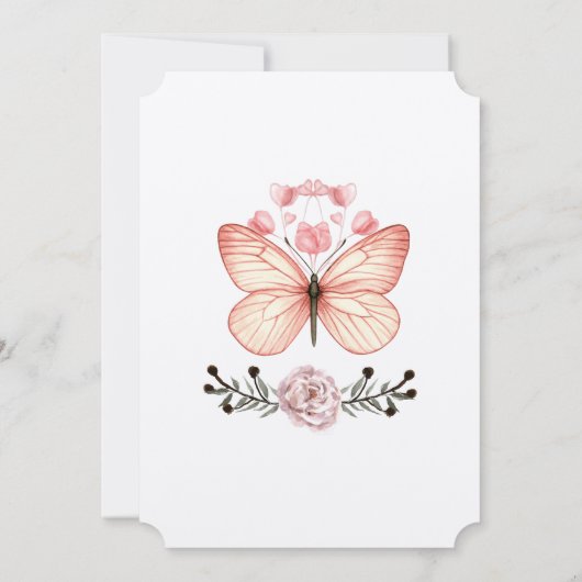 Waterverf Butterfly Wedding Uitnodiging (Achterkant)