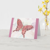 Waterverf Butterfly Wenskaart Kaart (Gele Bloem)