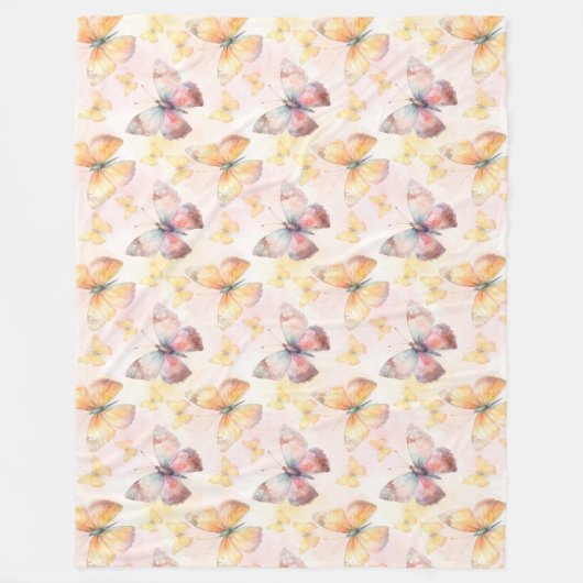 Waterverf Butterfly Whimsy Fleece Deken (Voorkant)