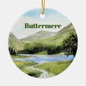 Waterverf Buttermere Lake District, Engeland Keramisch Ornament (Voorkant)