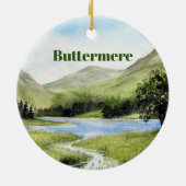 Waterverf Buttermere Lake District, Engeland Keramisch Ornament (Achterkant)
