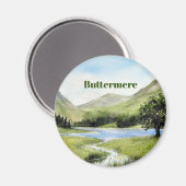 Waterverf Buttermere Lake District, Engeland Magneet (Voorkant / Achterkant)