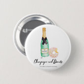 Waterverf Button Champagne en Donuts (Voorkant /achterkant)