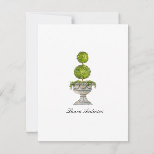 Waterverf Buxus topiary platte bedankkaart