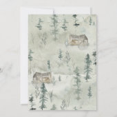 Waterverf Cabin Corporate Holiday Kerstparty Kaart (Achterkant)