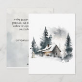 Waterverf Cabin in de Snow Holiday Kaart (Voorkant / Achterkant)