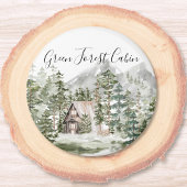 Waterverf Cabin in het groene dennenbos Magneet