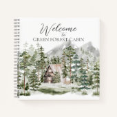 Waterverf Cabin in het groene dennenbos Notitieboek (Voorkant)