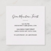 Waterverf Cabin in het groene dennenbos Vierkante Visitekaartje (Achterkant)