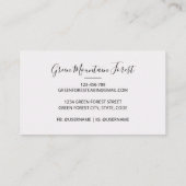 Waterverf Cabin in het groene dennenbos Visitekaartje (Achterkant)