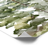 Waterverf Cabin in het groene dennenbos Welkom Poster (Hoek)