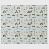 Waterverf Cabine Bos Naadloos Patroon Cadeaupapier (Vlak)