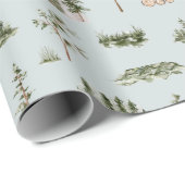 Waterverf Cabine Bos Naadloos Patroon Cadeaupapier (Rol Hoek)