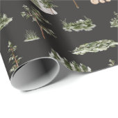 Waterverf Cabine Bos Naadloos Patroon Cadeaupapier (Rol Hoek)