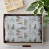 Waterverf Cabine Bos Naadloos Patroon Tissuepapier (Geschenk)