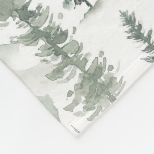 Waterverf Cabine in het Bossen Patroon Fleece Deken (Hoek)