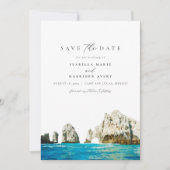 Waterverf Cabo San Lucas Mexico Save the Date Kaart (Voorkant)