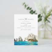 Waterverf Cabo San Lucas Mexico Stranden Tropisch Briefkaart (Staand voorkant)