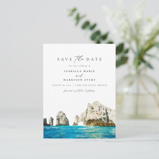 Waterverf Cabo San Lucas Mexico Stranden Tropisch Briefkaart (Staand voorkant)