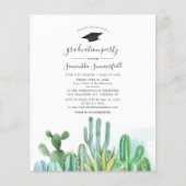 Waterverf Cacti Afstuderen 2025 Uitnodiging (Voorkant)