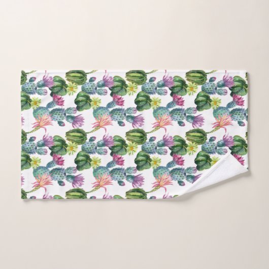 Waterverf Cacti Art Pattern Bad Handdoek (Handdoek)