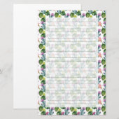 Waterverf Cacti Art Pattern Briefpapier (Voorkant / Achterkant)