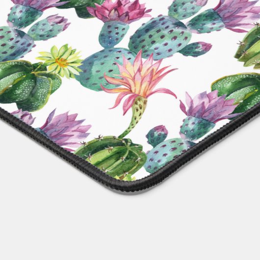 Waterverf Cacti Art Pattern Bureaumat (Hoek)