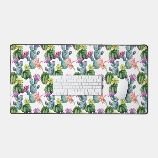 Waterverf Cacti Art Pattern Bureaumat (Keyboard & Muis)