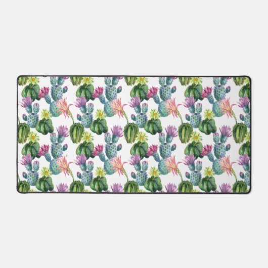 Waterverf Cacti Art Pattern Bureaumat (Voorkant)