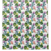Waterverf Cacti Art Pattern Douchegordijn (Voorkant)