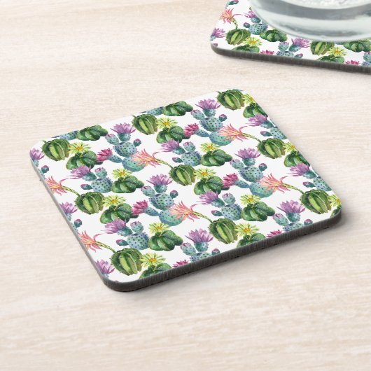 Waterverf Cacti Art Pattern Drankjes Onderzetter (Linkerzijde)