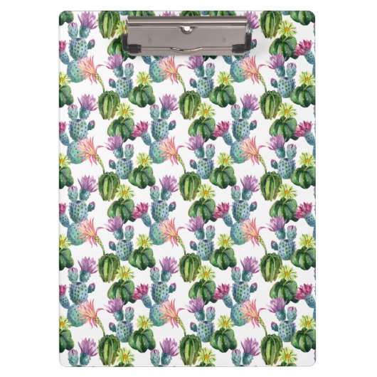 Waterverf Cacti Art Pattern Klembord (Voorkant)