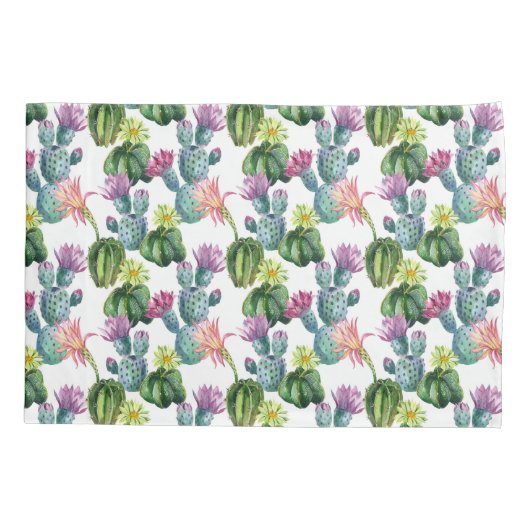 Waterverf Cacti Art Pattern Kussensloop (Achterkant-Links)